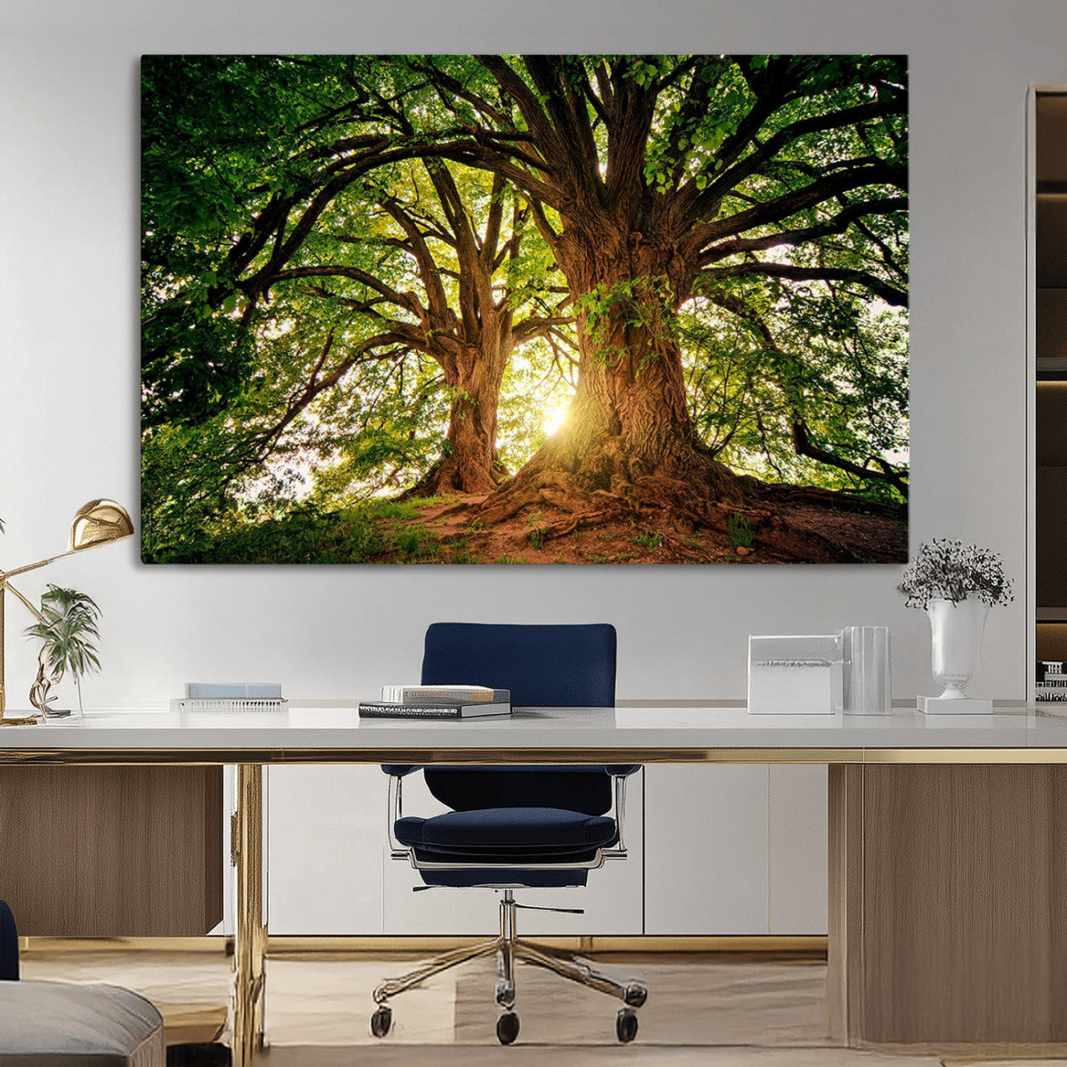 Majestic Ancient Tree Wall Art, NatureCanvas Print, Woodland
