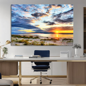 Sunset On The Ocean Wall Art Canvas Print