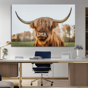 Highland Cow Animal Scottish Cattle Art Print Farmhouse Wall