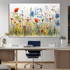 Colorful Wildflower Canvas Wall Art - Vibrant Floral