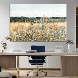 Wildflower Field Wall Art Canvas | Nature-Inspired Landscape