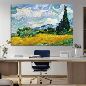 Wheatfield With Cypresses By Van Gogh Painting Wall Art