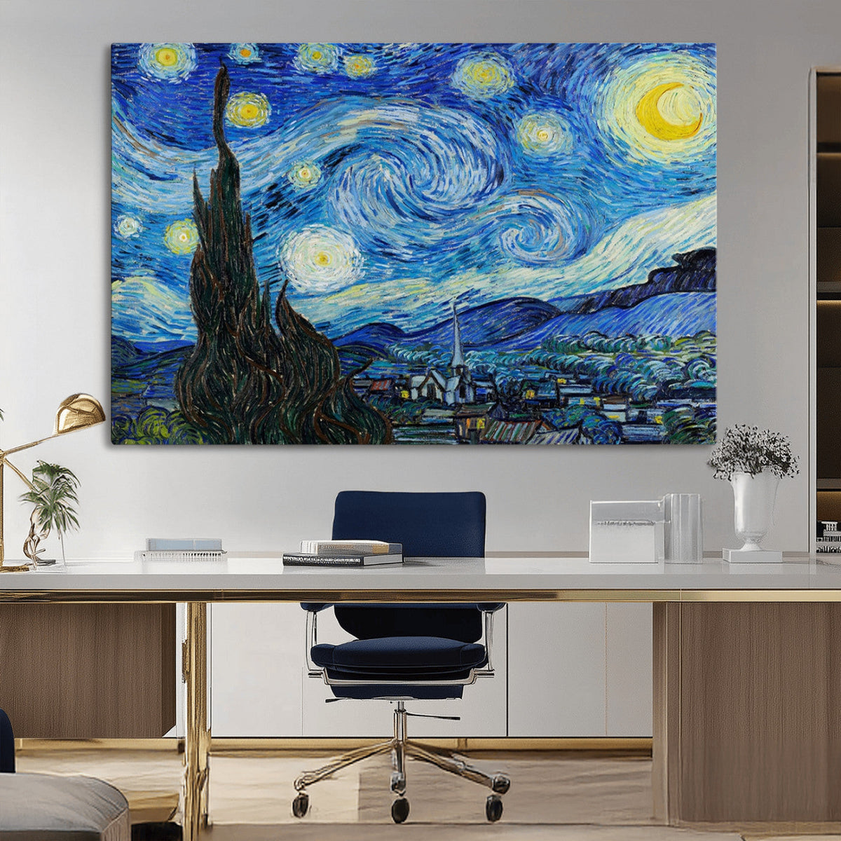Vincent Van Gogh The Starry Night Abstract Wall Art Canvas