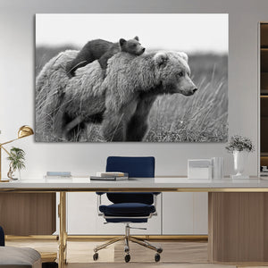 Bear and Cub Wall Art Canvas | 399 Bear Cub