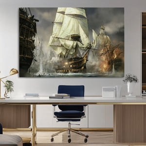 Pirate Ship War Wall Art Canvas Print