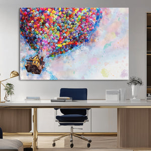 Don't Look Up Movie Canvas Wall Art - Vibrant Floating House