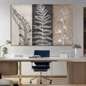 Minimalist Botanical Wall Art Canvas Print, Framed and Ready