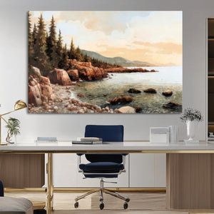 Serene Coastal View of Acadia National Park Wall Art -