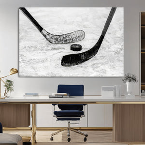 Winter Ice Hockey Sport Canvas Wall Art Print - Hockey Wall