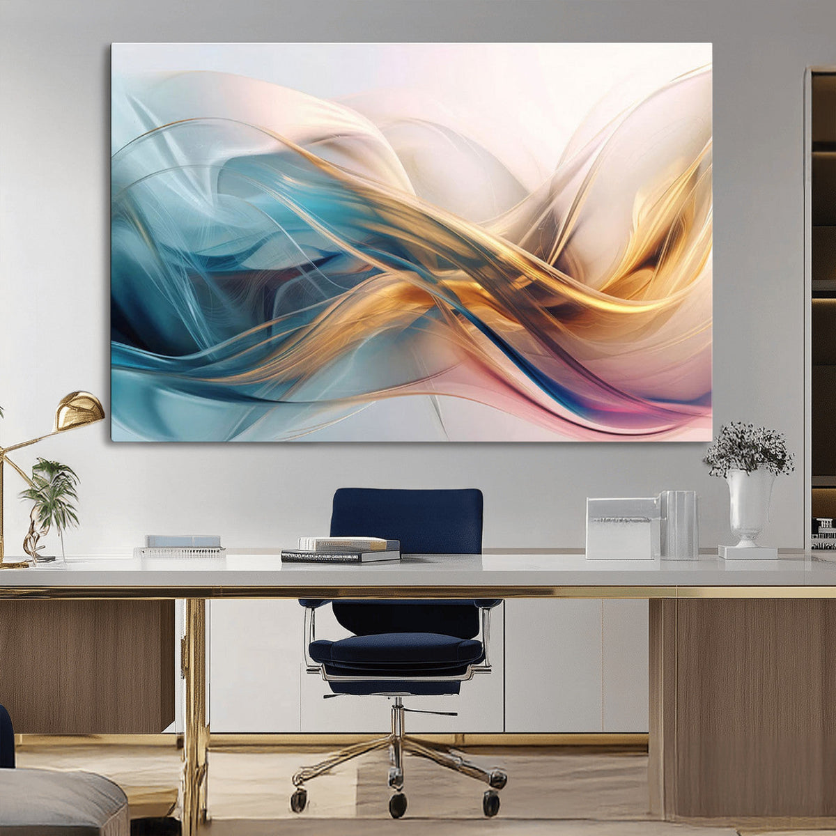 Abstract Flowing Colors Wall Art Canvas Print
