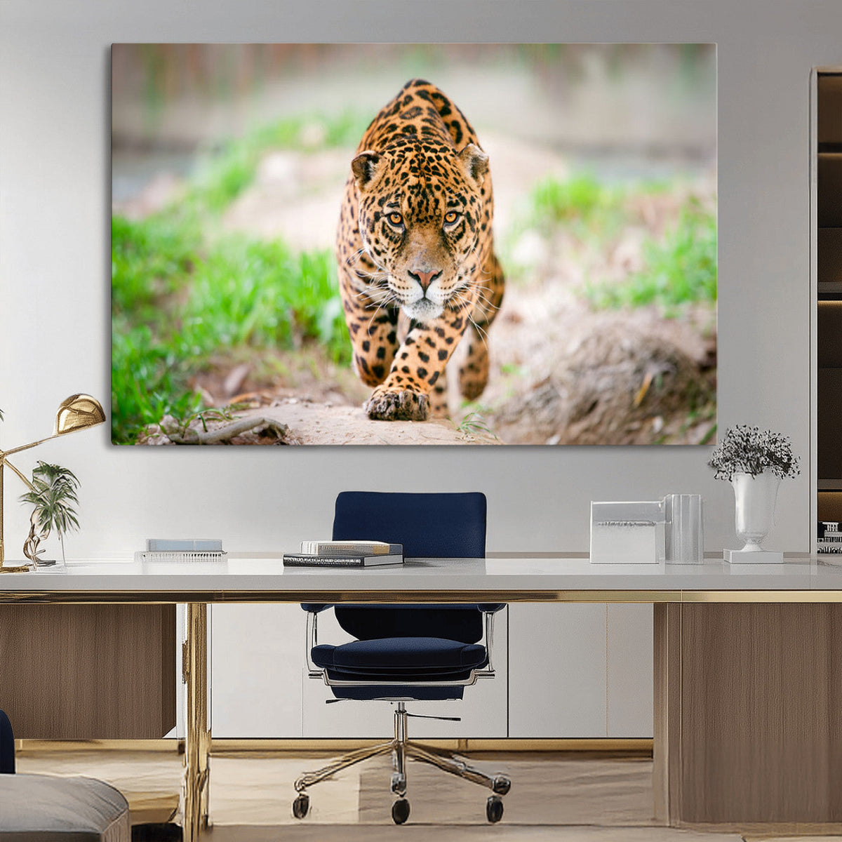 Leopard on the Prowl - Stunning Large Framed Leopard Wall