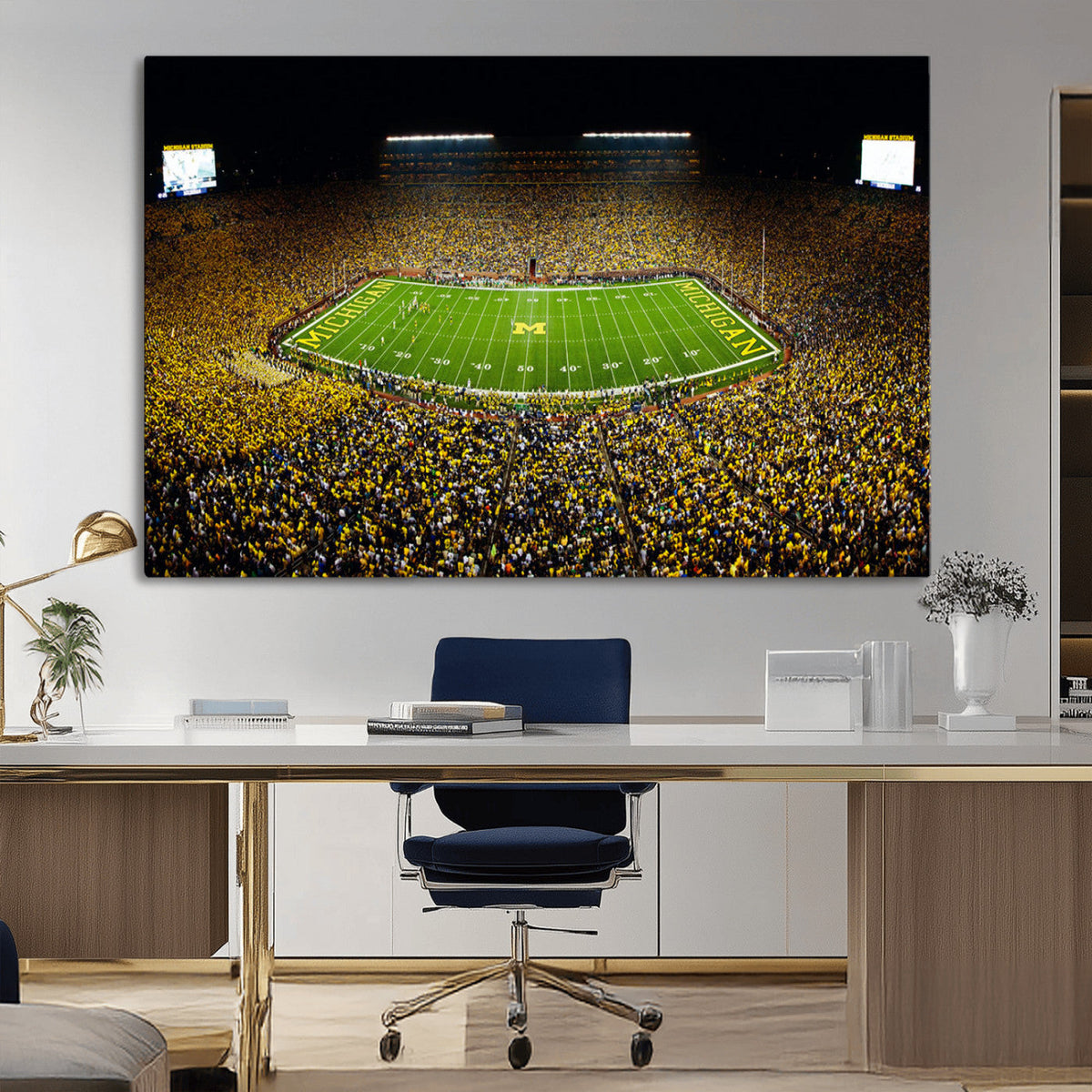 Stadium in Michigan Wall Art Canvas Print, Framed American