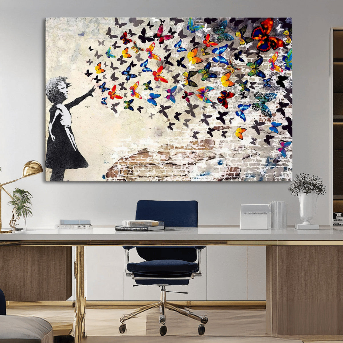 Banksy Graffiti Wall Art Canvas Print: Girl Releasing