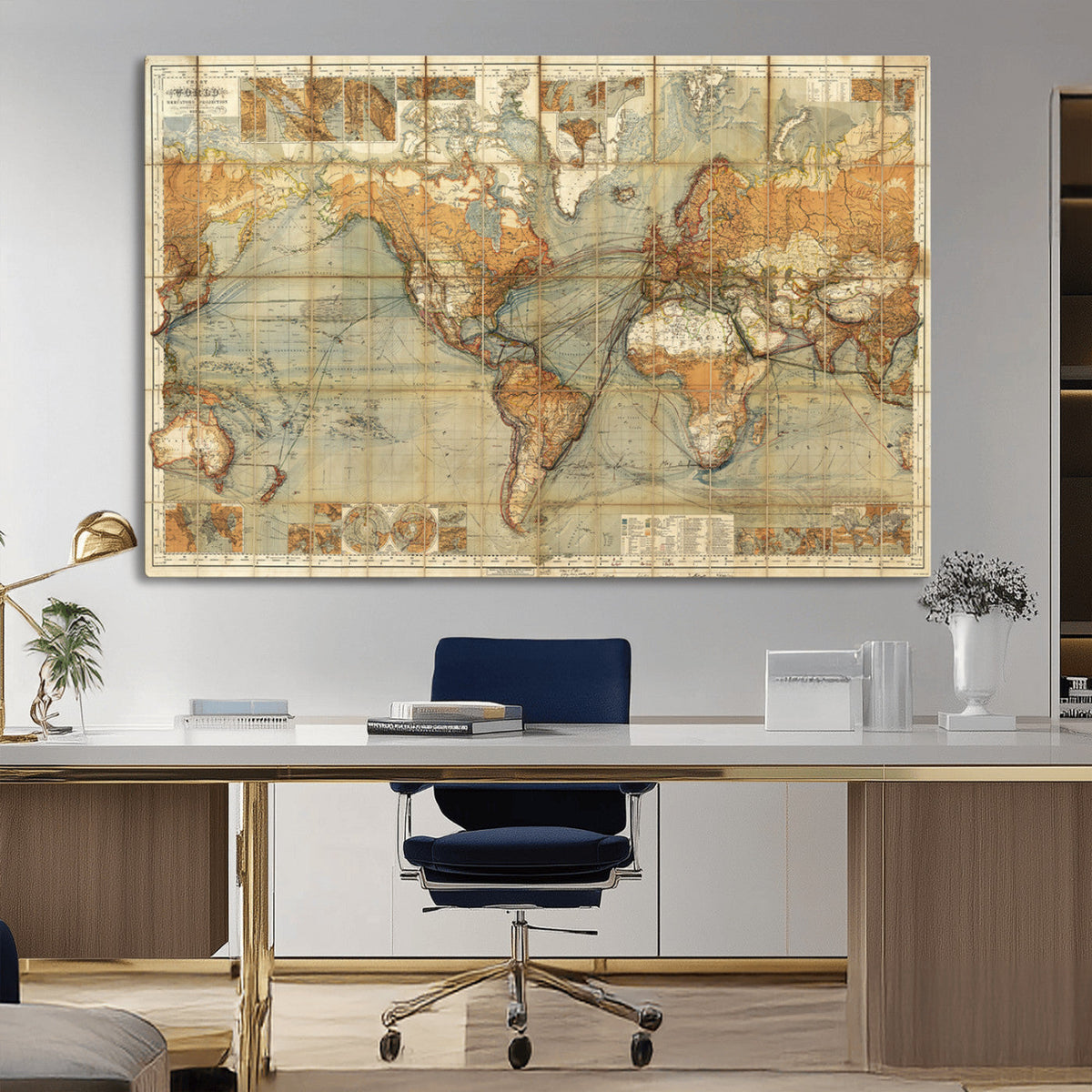Push Pin World Map Canvas Print – Travel Tracker Wall Art