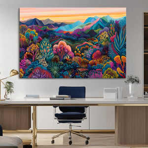 Colorful Abstract Landscape Wall Art Print Canvas - Vibrant