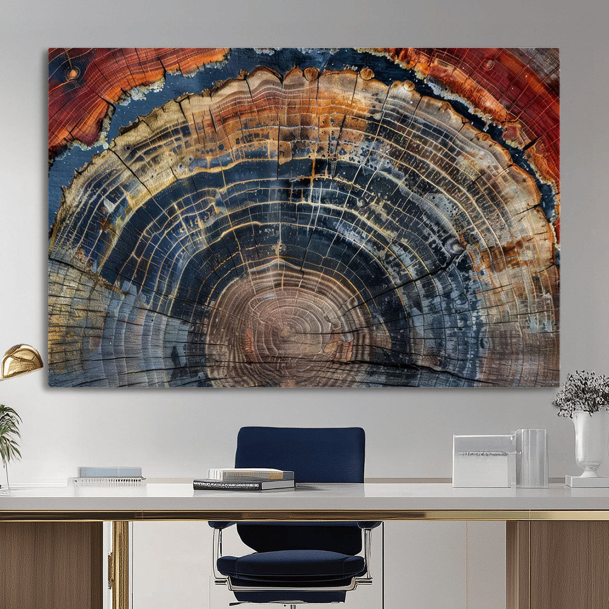 Abstract Tree Ring Wall Art Canvas Print