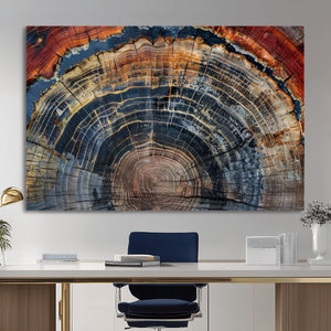 Abstract Tree Ring Wall Art Canvas Print