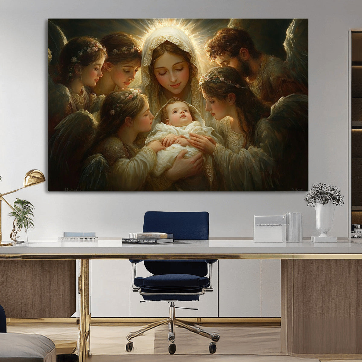 Mary Jesus Canvas Wall Art Print - Madonna and Child with