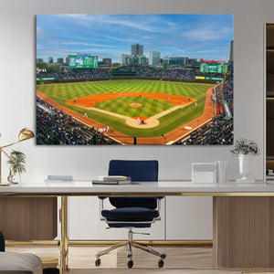 Wrigley Field Chicago Cubs Panoramic Canvas Print –