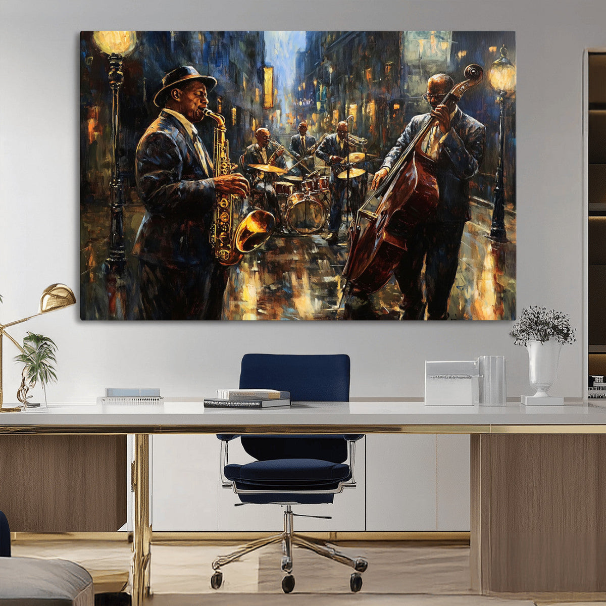 Jazz Canvas Wall Art Print – Abstract African American Music