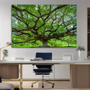 Oak Tree Wall Art Print, Forest Canvas Wall Art for Home and