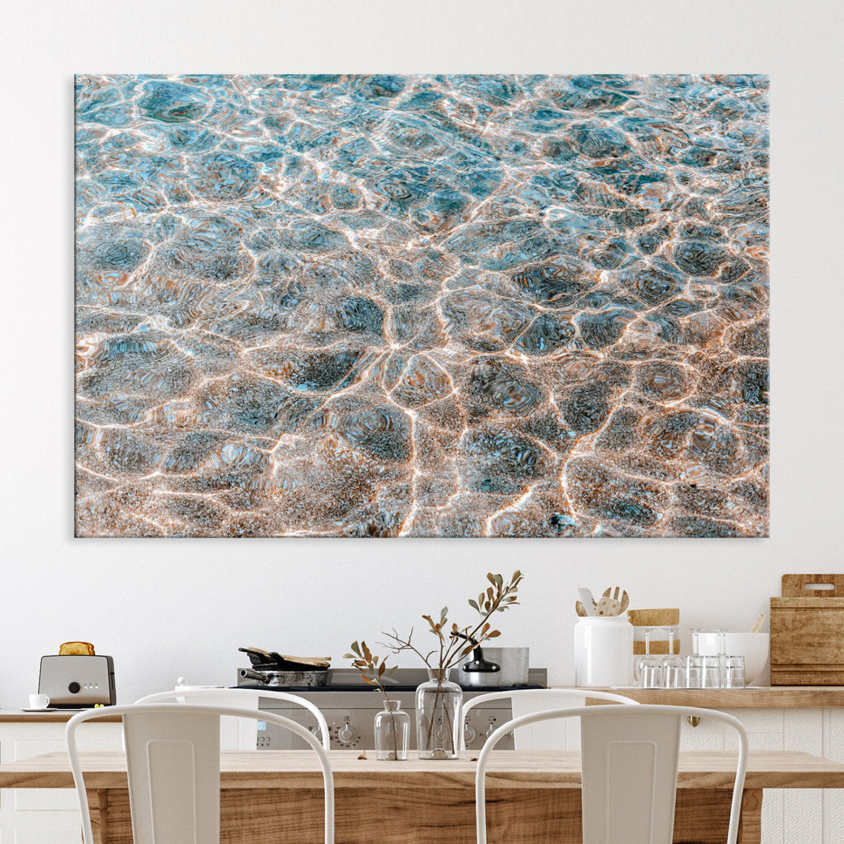Clear Water Wall Art Canvas Print – Framed Sunlit Ocean