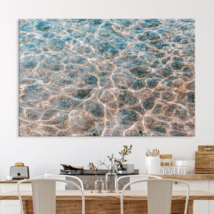 Clear Water Wall Art Canvas Print – Framed Sunlit Ocean