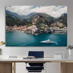 Amalfi Coast Wall Art – Framed Italian Seaside Canvas