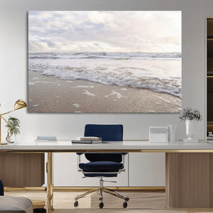 Ocean Waves Wall Art Canvas Print – Framed Coastal Shoreline