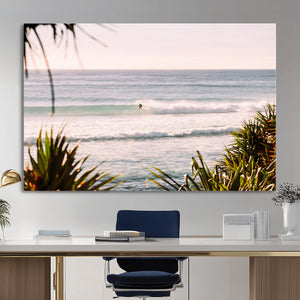 Ocean Surfer Wall Art Canvas Print – Framed Coastal Surf Art