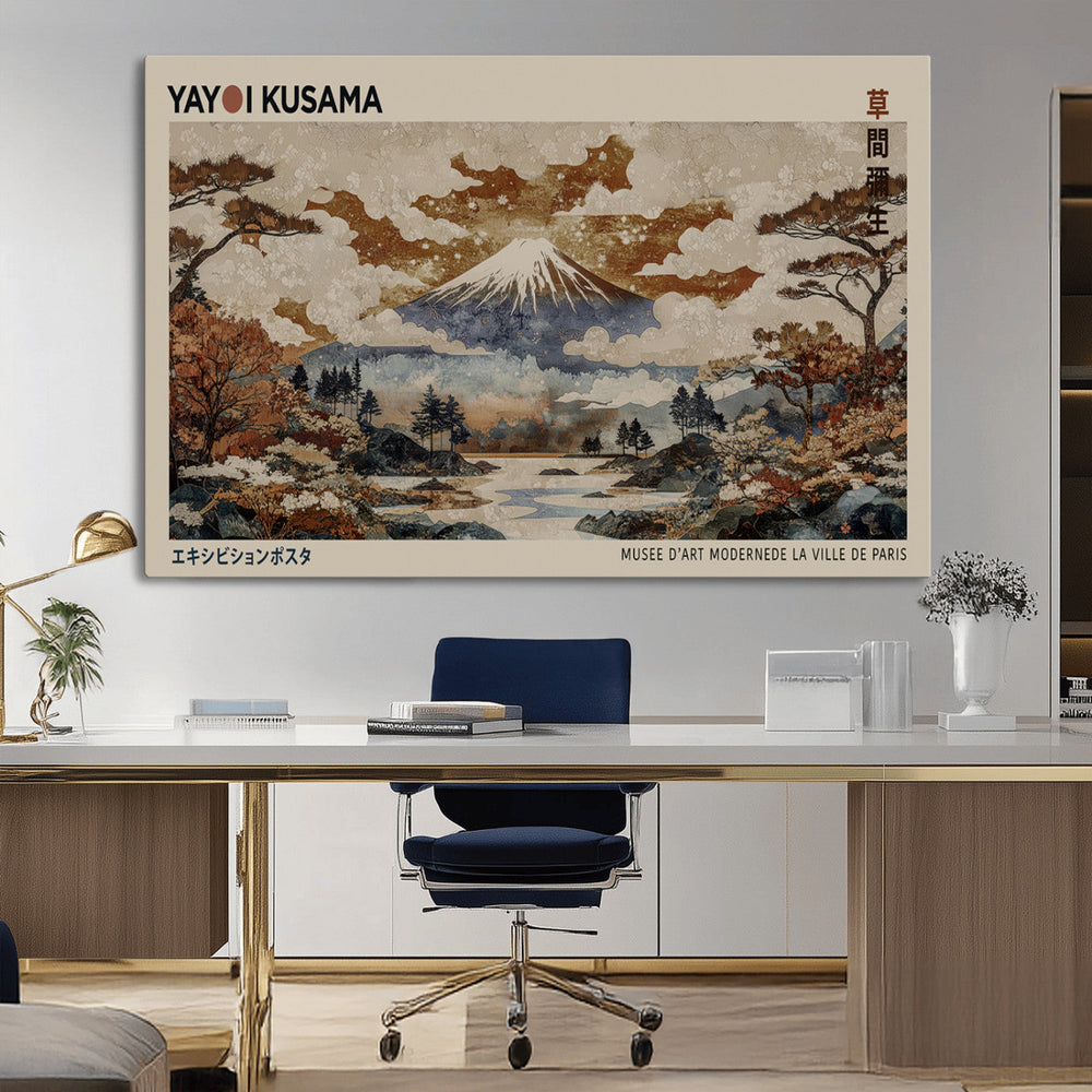 Yayoi Kusama Wall Art Canvas Print – Framed Modern Japanese