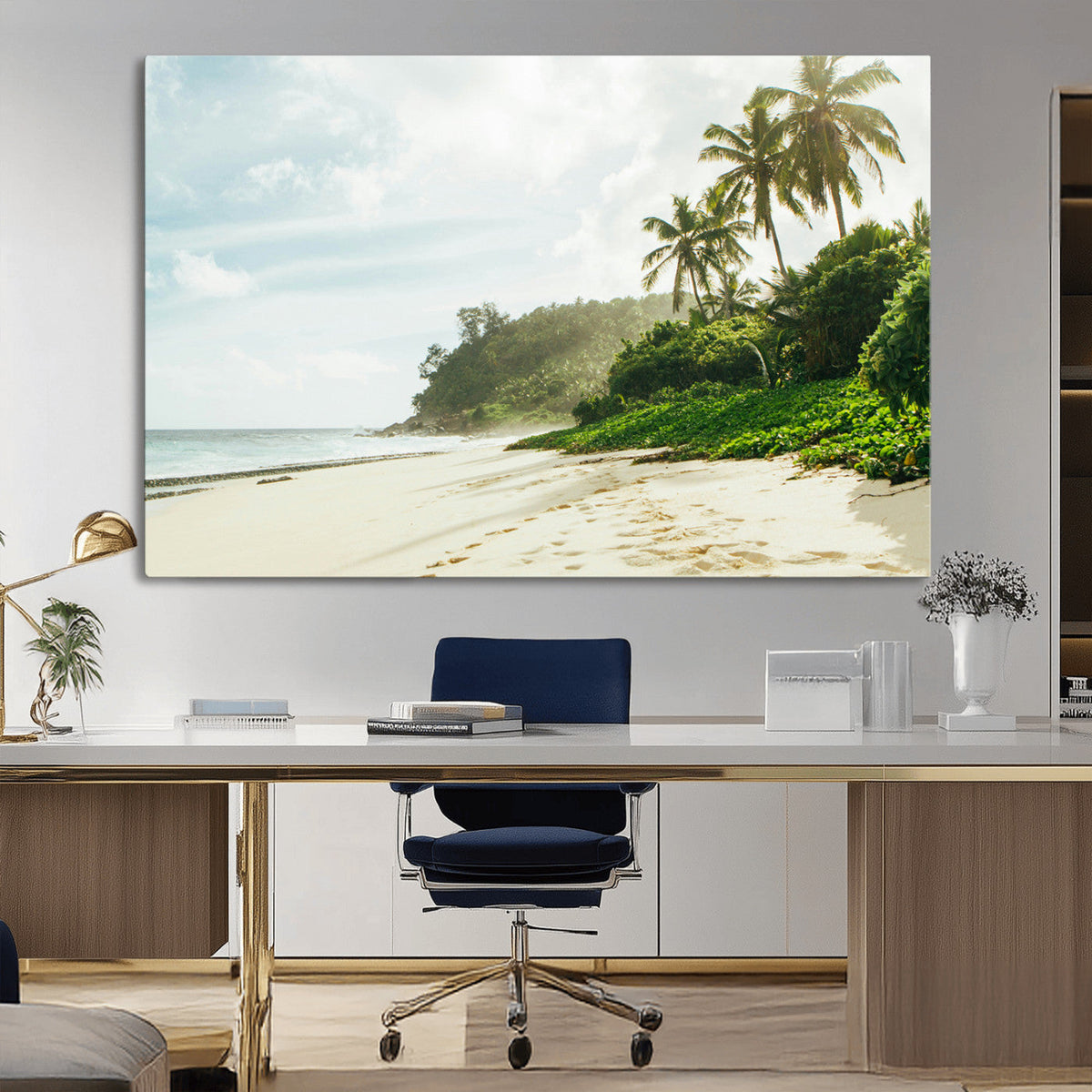 Relaxing Beach Wall Art Canvas Print – Framed Ocean View Art