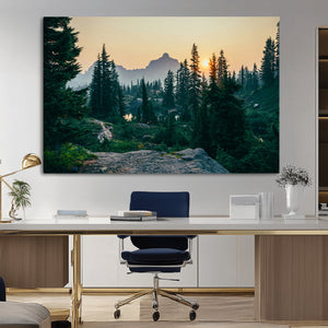 Mountain Landscape Wall Art Canvas Print – Framed Forest
