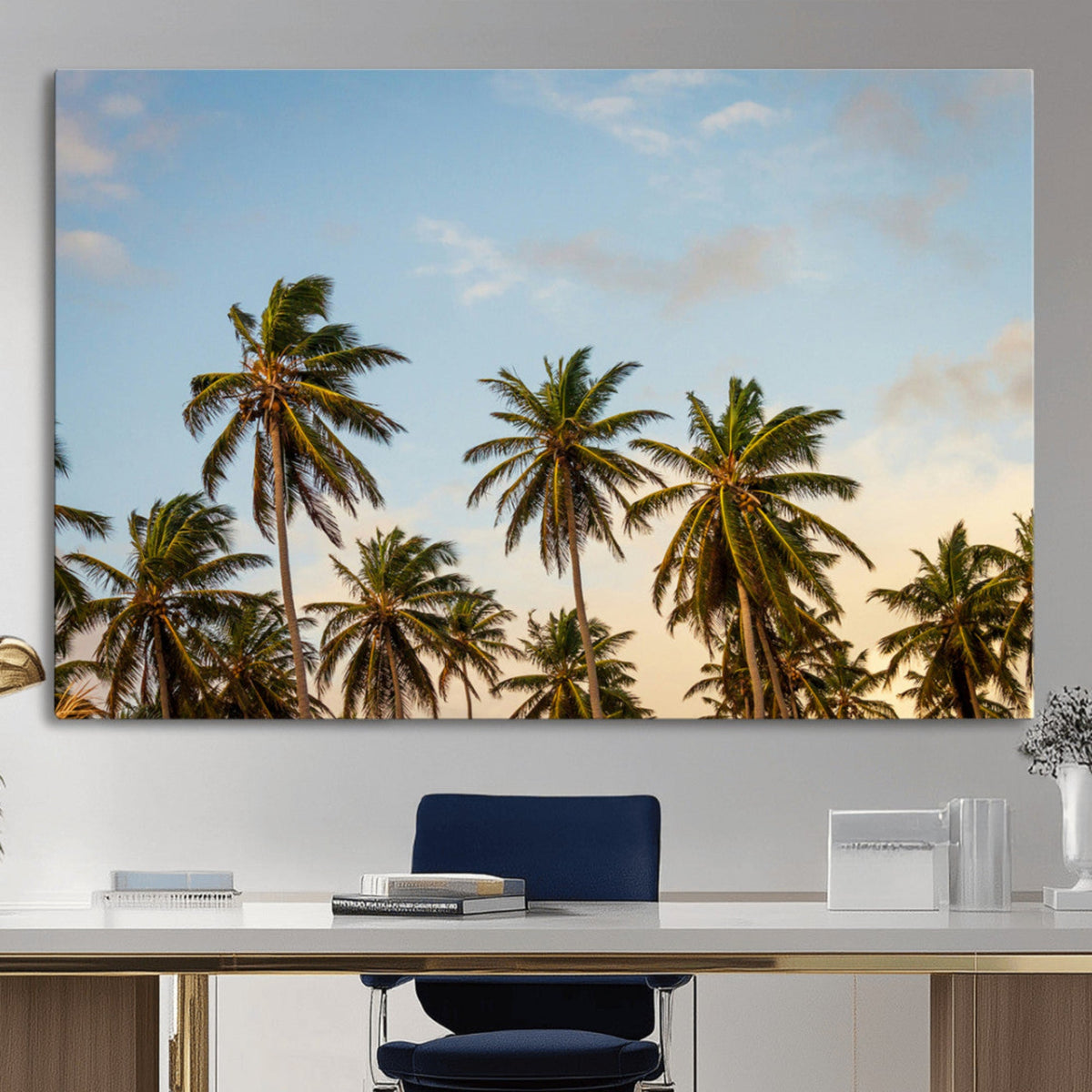 Palm Trees Wall Art Canvas Print – Framed Tropical Vibes Art