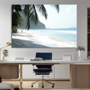 Tropical Beach Wall Art Canvas Print – Framed Serene Ocean