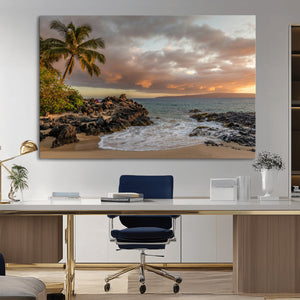 Tropical Beach Wall Art Canvas Print, Vibrant Hawaiian