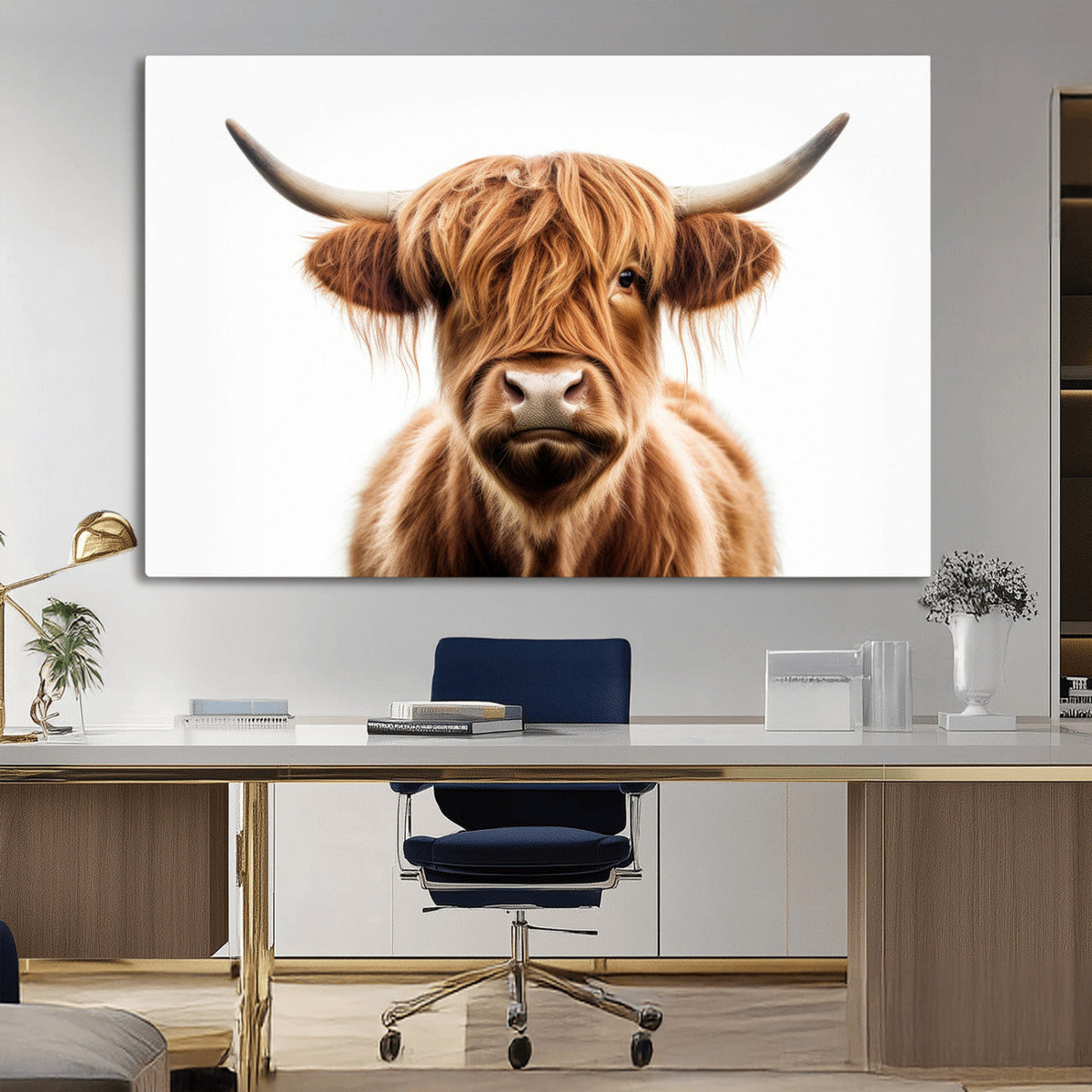 Scottish Highland Cow Canvas Print, Framed Highland Cow