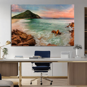Coastal Landscape Wall Art Canvas Print – Rocky Shore and