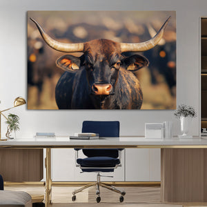 Majestic Texas Longhorn Bull Rustic Farm Animal Strong