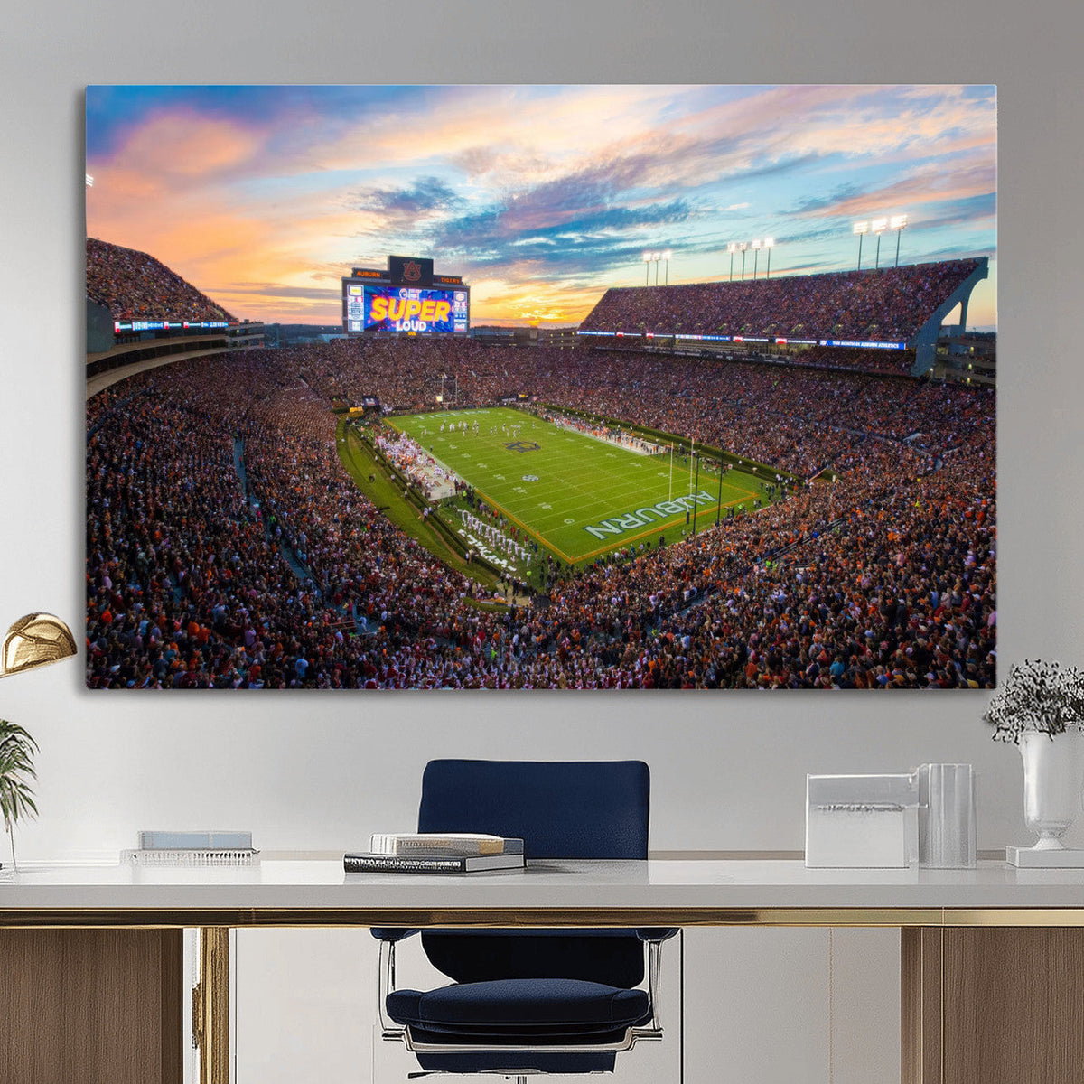 Jordan-Hare Stadium Wall Art Canvas Print, Football Stadium