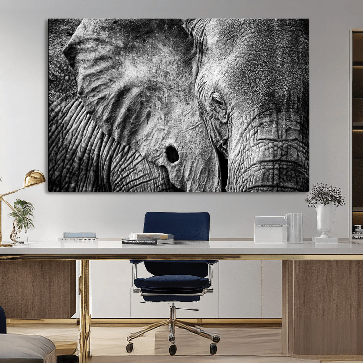 Wild Old Elephant Wall Art Canvas Print
