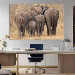 Wild Elephant Wall Art Canvas Print