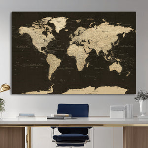 World Map Canvas Print – Framed World Map Wall Art for