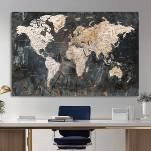 World Map Canvas Print – Detailed Map of the World Wall Art