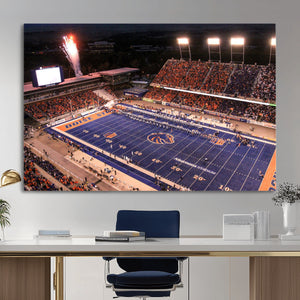 Boise State Stadium Large Wall Art Canvas Print for Living