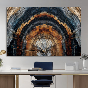 Abstract Wood Grain Canvas Print, Tree Ring Pattern Wall