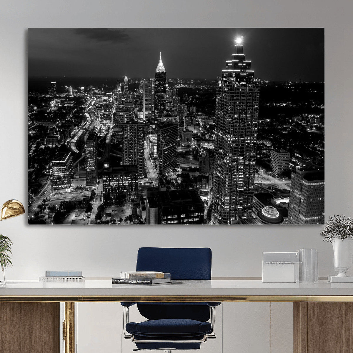 Atlanta Skyline Wall Art Canvas Print, Atlanta Downtown