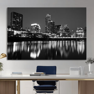 Austin Skyline Wall Art Canvas Print, Austin Downtown Night