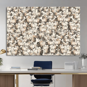American Bison Canvas Print - Abstract Buffalo Wall Art