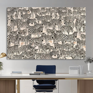 Abstract Zebra Wall Art Canvas Print for Farmhouse Decor